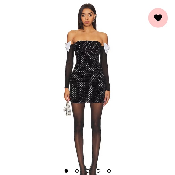 Revolve majorelle Julia mini dress in black and white - Picture 1 of 6